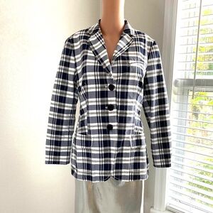 BOGNER blazer Sz 10 Navy and white